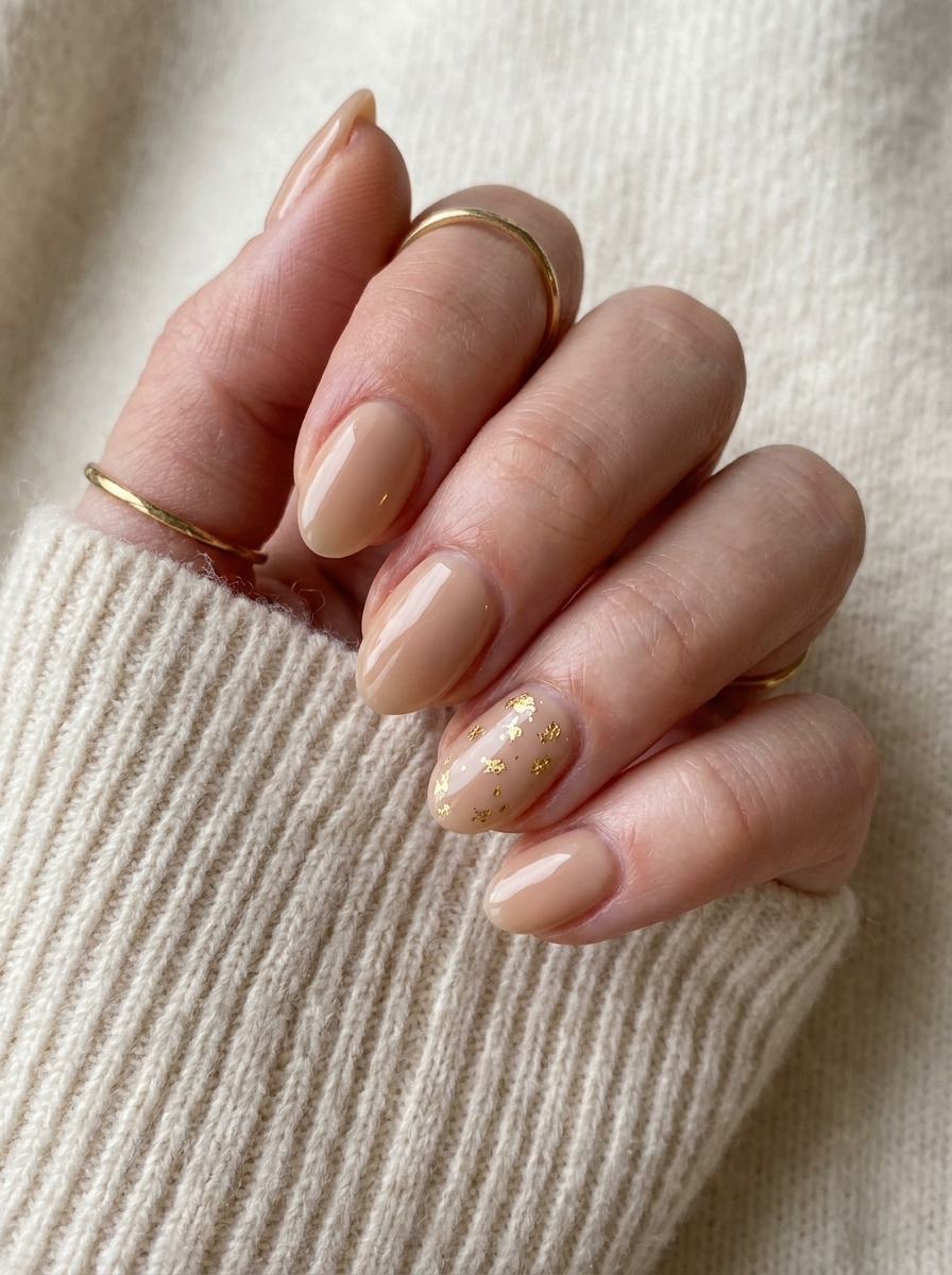 Gold Leaf Herbstnägel als Nägel Inspiration Herbst 2026